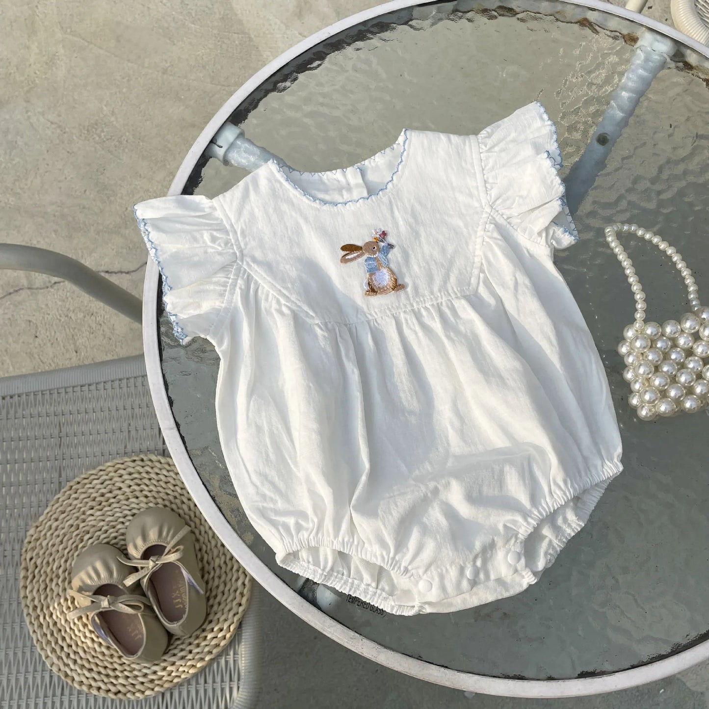 Cotton Baby Rabbit Romper